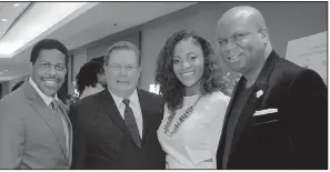  ??  ?? Dr. Garry Glasco, Mayor Mark Stodola, and Stephanie and Virgil Miller