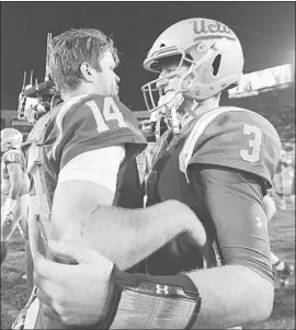  ?? Harry How Getty Images ?? JOSH ROSEN of UCLA and Sam Darnold of USC both could be picked in the first round of the NFL draft, which would be a first in the history of the rivalry.