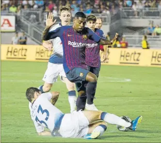  ?? FOTO: PEP MORATA ?? Malcom debutó el 29 de julio con el Barça ante el Tottenham en Pasadena Hoy está descartado