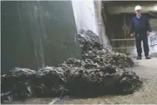  ??  ?? A pile of wipes removed from a Lasalle pumping station in 2016. The city is remaining residents not to flush the wipes or other sewer-clogging items.