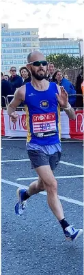  ?? ?? Team Bath AC’S Dan Jones during the London Marathon