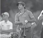  ?? ERIC HASERT/TCPALM ?? Charlie Woods watches his drive off the third tee Thursday at a USGA U.S. Open qualifier.