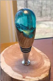  ?? ?? Scott Boyle is also woodturnin­g bottle stoppers like this one.