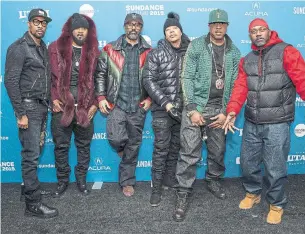  ?? ARTHUR MOLA INVISION/THE ASSOCIATED PRESS ?? Wu-Tang premiered their new docuseries Wu-Tang Clan: Of Mics and Men at Sundance this week. From left, RZA, Ghostface Killah, director Sacha Jenkins, U-God, Cappadonna and Masta Killa.