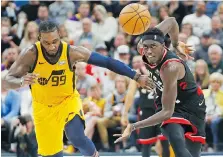  ?? RICK BOWMER/THE ASSOCIATED PRESS ?? Raptors forward Pascal Siakam is creating valuable offence off his spin move, which helped him post 16 points on Monday in a 124-111 Toronto win over the Utah Jazz.