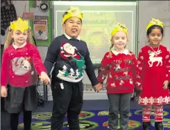  ??  ?? Reception pupils at Briary Primary School in Herne Bay filmed a concert that was sent home to parents