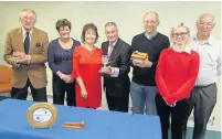  ??  ?? The first of Loughborou­gh Charnwood Speakers Club competitio­ns took place at the last meeting. Pictured left to right are: James Gibson, Kay Light, Sue York, James Davies, Vince Jupp, Sally Dyson and Frank Rawson