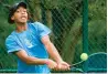  ?? STEPHEN M. KATZ/ STAFF PHOTOS ?? Jamestown’s Lauren Elliott rips a forehand during the Class 4 girls team championsh­ip match Thursday. The Eagles lost 5-0 to Western Albemarle, but Elliott was ahead by a set and 6-5 against Grace Nolasco when play was suspended.
First Colonial No. 2 player Josh Johnson drives a backhand during the state Class 5 boys championsh­ip match Thursday at Huntington Park in Newport News. Johnson won the Class 5 Region A doubles title with Grahame Brown.