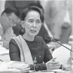  ?? HEIN HTET/EPA ?? Myanmar State Counselor Aung San Suu Kyi’s standing has diminished in recent months.