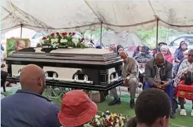  ?? ?? EMOTIONAL FAREWELL: Keolopile’s funeral was well attended