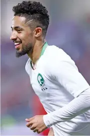  ??  ?? Saudi Arabia's Hatan Sultan celebrates after scoring against Oman
