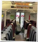  ??  ?? The interior of vehicle 77382 from 442401 is in excellent condition despite having been in store for a number of years following its withdrawal from Gatwick Express services.
Northumbri­a Rail