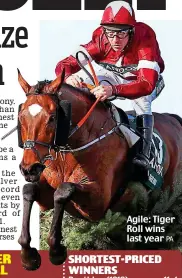  ?? PA ?? 9.....................years old 34..........................races 11.............................wins Agile: Tiger Roll wins last year Poethlyn (1919)................11-4 Huntsman (1862)..............3-1 Roquefort (1885).........100-30