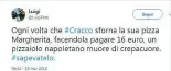  ??  ?? Su Twitter si è scatenata l’ironia tra chi sta dalla parte dello chef e i puristi del gusto partenopeo