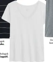  ??  ?? Vit t-shirt i ekologisk bomull, 99 kr, Kappahl.
