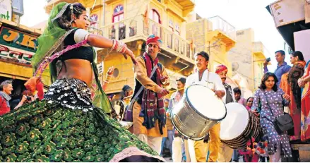  ?? ?? A riot of colour in the Golden City: watch folk dancing in Jaisalmer, Rajasthan – before heading to Delhi, Jorhat, Chennai and, finally, Kandy in Sri Lanka