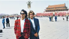  ??  ?? George Michael, right, and Andrew Ridgeley, his Wham! bandmate, visiting China in 1985