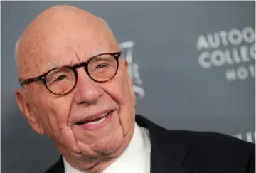  ?? (Dennis Van Tine/Abaca Press/TNS) ?? RUPERT MURDOCH attends the 2017 WSJ Innovator Awards at the Museum of Modern Art in New York City last month.