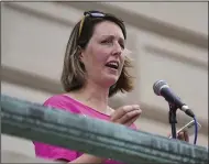  ?? (AP/The Indianapol­is Star/Jenna Watson) ?? Dr. Caitlin Bernard, a reproducti­ve health care provider, speaks during an abortion-rights rally June 25 at the Indiana Statehouse in Indianapol­is.