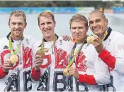  ??  ?? ROW FOR IT Coxless four Alex Gregory, George Nash, Constantin­e Louloudis and Mohamed Sbihi