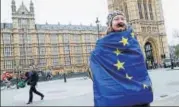 ?? REUTERS ?? An antiBrexit protester outside the UK Parliament.