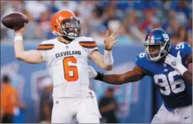  ?? ADAM HUNGER — ASSOCIATED PRESS ?? Browns QB Baker Mayfield would be a solid pick in dynasty leagues.