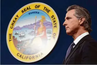  ?? Justin Sullivan/Getty Images ?? Gov. Newsom called for changes to CEQA after a court blocked a UC Berkeley housing project in People’s Park. Newsom should push for reform by developing a robust package of bills.