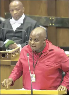  ??  ?? BAD IMAGE: Floyd Shivambu, the EFF’s deputy to Julius Malema, has been described by one journalist as a ‘deeply unpleasant man’.