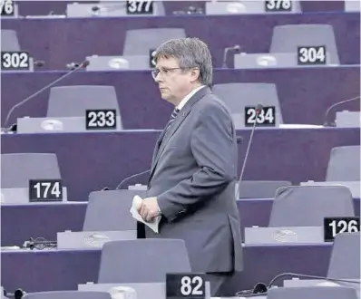  ?? Julien Warnand / Efe ?? Carles Puigdemont, al Parlament Europeu, a Estrasburg, al mes de maig.