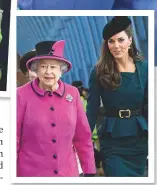  ??  ?? “She’s energized, she’s interested in people,” says Hardman of the queen, here on a royal engagement with Kate in 2012.