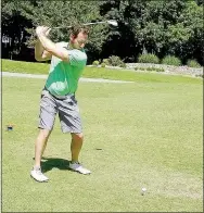  ?? Lynn Atkins/The Weekly Vista ?? Tony Alexander of Mid-American Display traveled from Louisville, Ky., to play at the Cancer Challenge Golf Tournament on Friday.