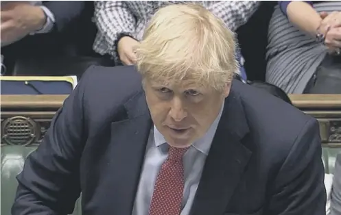  ??  ?? 0 Prime Minister Boris Johnson goes on the offensive against Scottish independen­ce during Prime Minister’s Questions yesterday