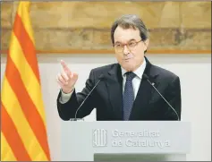  ??  ?? Artur Mas attends a news conference at Palau de la Generalita­t in Barcelona, Spain. — Reuters photo