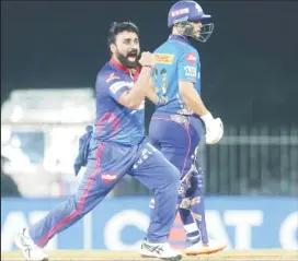  ??  ?? Amit Mishra starred with the ball as Delhi Capitals beat Mumbai Indians.