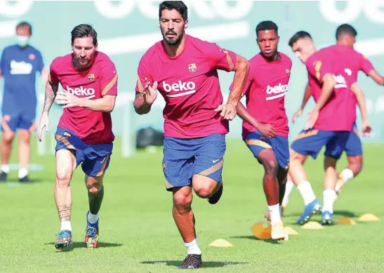  ?? F.C. BARCELONA ?? Luis Suárez sigue entrenando con el Barcelona mientras encuentra equipo, ya que Koeman no cuenta con él