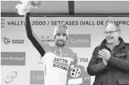  ?? CORTESÍA ?? El ciclista belga Thomas De Gendt con su triunfo.