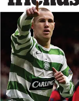  ??  ?? All change: Striker Kenny Miller, seen here in Celtic strip, also played for rivals Rangers three times