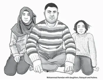  ??  ?? Mohammad Hamdan with daughters, Rukayah and Halima.