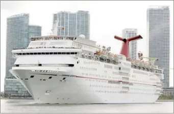  ?? PROVIDED TO CHINA DAILY ?? A ship operated by Carnival Corp leaves port in Miami.