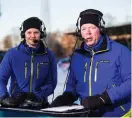  ?? Bild: KENTA JÖNSSON ?? NY I RUTAN. Camilla Johansson gjorde debut som tv-expert, här tillsamman­s med Mats Nyström i studion innan match.