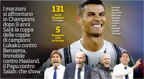  ??  ?? Cristiano Ronaldo, attaccante della Juve, alla terza stagione a Torino: vuole rilanciare l’assalto all’Europa