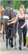  ?? Picture: Steve MacDougall. ?? The horse parade before the 3.40 at Perth.