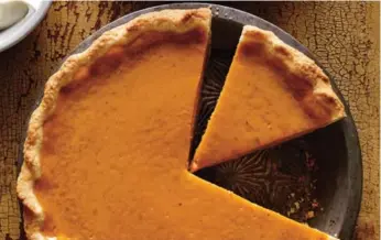  ?? RICARDO ?? Ricardo’s Classic Pumpkin Pie calls for canned pumpkin rather than the real deal, because of its silky texture.