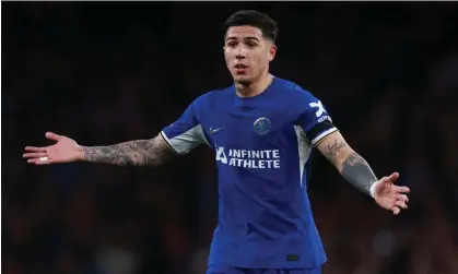  ?? ?? Enzo Fernández will miss Chelsea’s late push for a spot in Europe. Photograph: Marc Atkins/Getty Images