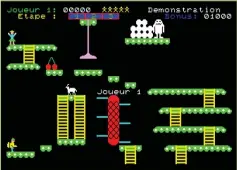  ?? ?? >> Yeti (1984, Loriciels) is a great DonkeyKong rip-off for the Thomson MO5—and it’s arguably better than the original.