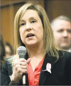  ?? Dave Zajac / Associated Press ?? Rep. Liz Linehan, D-Cheshire, introduced changes to state bullying law that passed unanimousl­y during the recently concluded legislativ­e session.