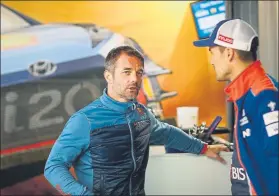  ??  ?? Loeb y Sordo, en un test de Hyundai antes de la campaña 2019 FOTO: HYUNDAI MOTORSPORT