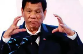  ?? (H.POST) ?? MANDATARIO. El presidente Rodrigo Duterte, volvió a arremeter contra la Iglesia católica.