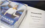  ?? — Reuters ?? A copy of the Ryanair AGM report is seen at the Ryanair AGM in Dublin.