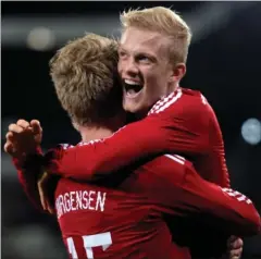  ?? FOTO: LARS POULSEN ?? Nicolai Boilesen jubler efter at have scoret sejrsmålet til 2-1 i venskabska­mpen mod Norge i 2013.